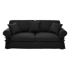 Ausziehbares 3-/4-Sitzer-Sofa aus Baumwolle, schiefergrau, Matratze 12 cm